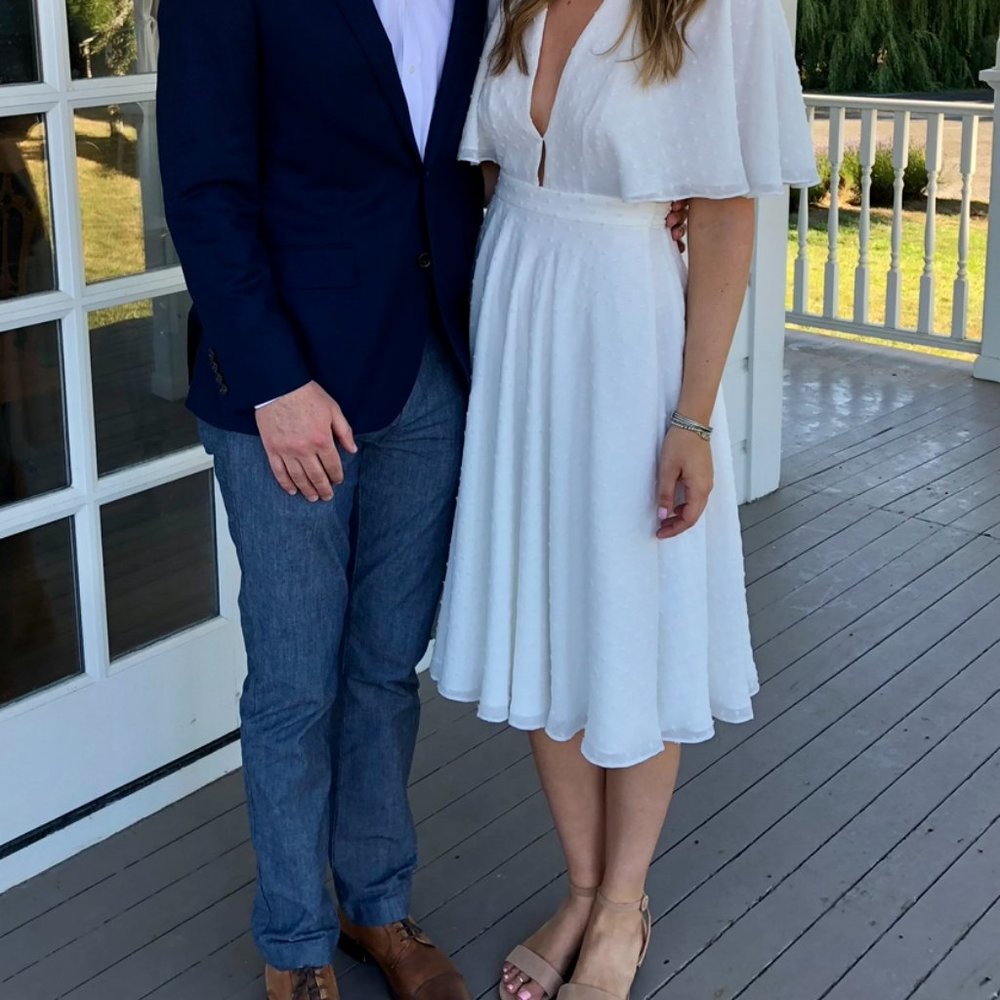 White Swiss Dot Wrap Dress - image 2